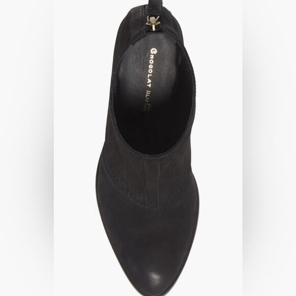 CHOCOLAT BLU Black Suede Ankle Boots Bootie back zipper 36 6 Nubuck Leather NEW - Picture 4 of 16